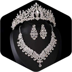 Baroque Queen Bride Crowns and Tiaras Black Flower Crystal Vintage Crown